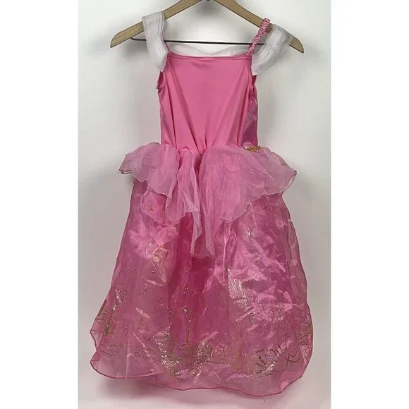 Disney Store PRINCESS Aurora Costume Dress Sleeping Beauty Pink Gold7/8 7 8